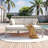 Leonidas Outdoor Wooden Daybed with Curved Armrests & Pillows-1150764342