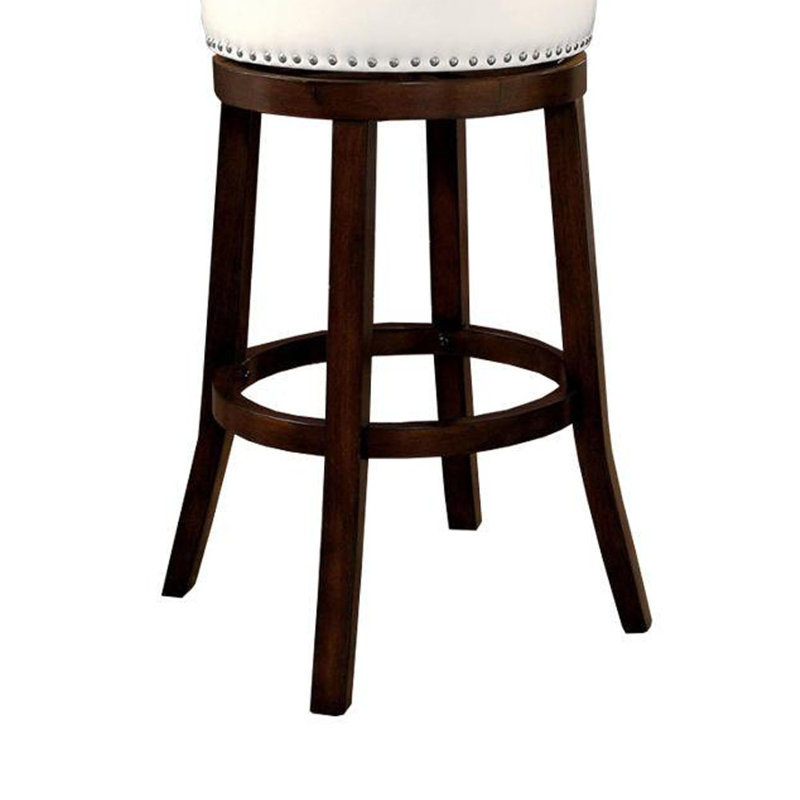 Acree Swivel Upholstered Counter Stool, White, Counter Stool (25" Seat Height)
