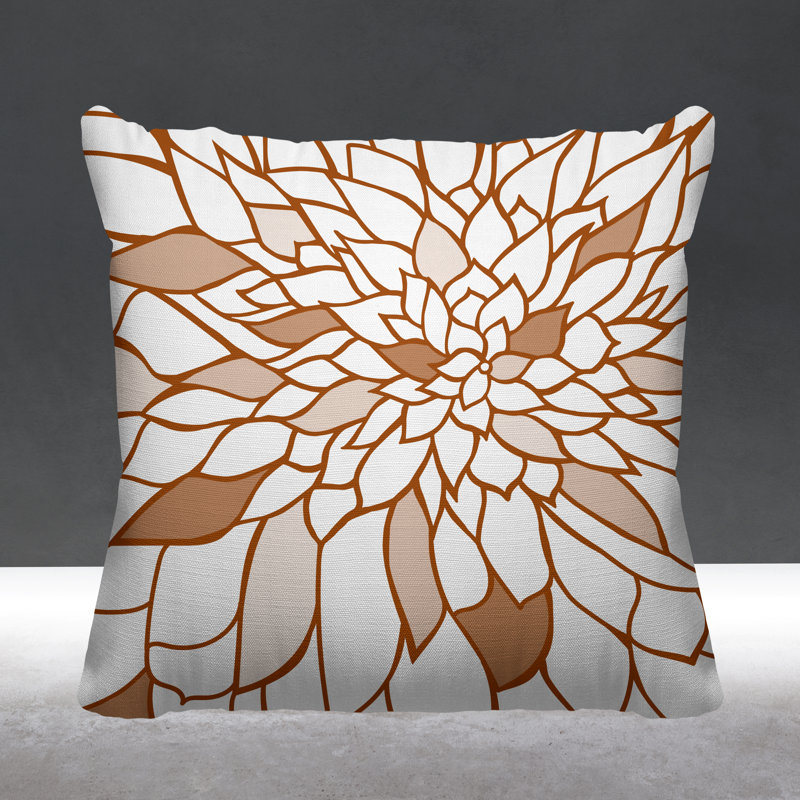 Coussin Romi, 15 po x 15 po, Orange brûlé