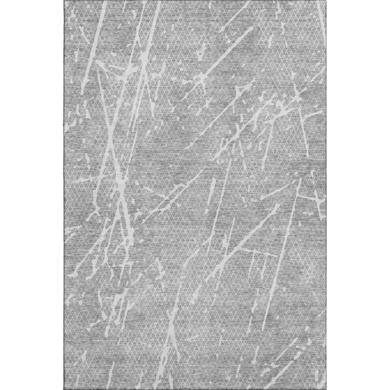 Premium Machine Washable Cerrito Gray Rug, Rectangle 2'6" x 3'10"