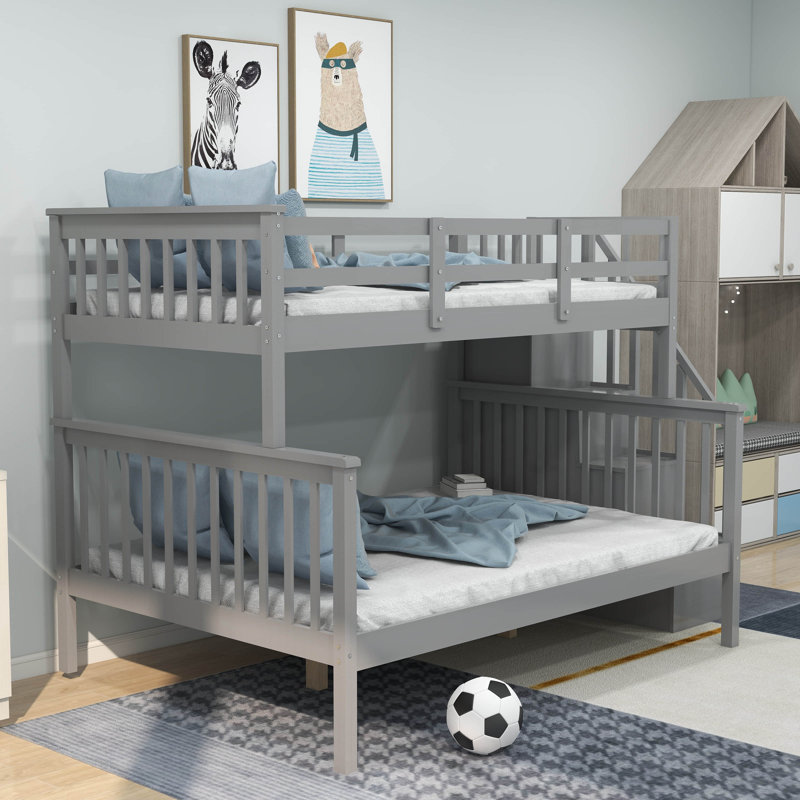 Demi-Jay Kids Twin Over Full Bunk Bed, Gray