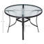 Floella 106cm Round Garden Dining Table with Parasol Hole Steel Frame