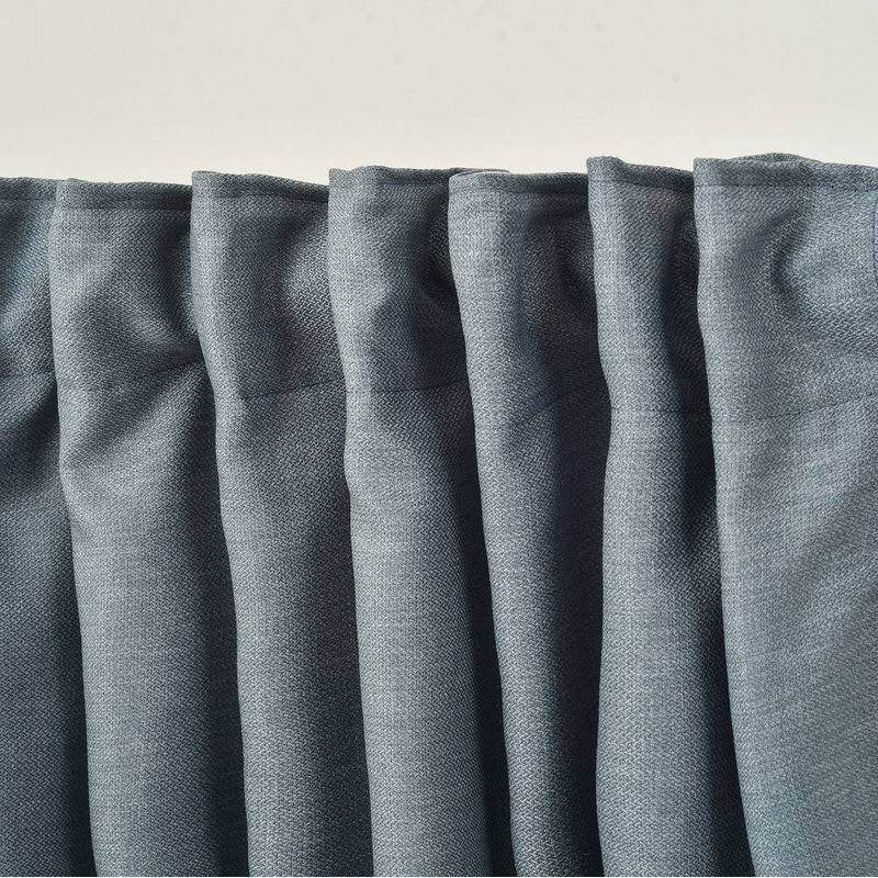 Extra Long & Extra Wide Faux Linen Decorative Curtain Single Panel, Blue, 140cm Width x 265cm Drop