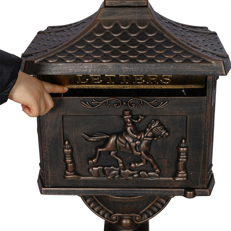 Post Mounted Mailbox, Bronze