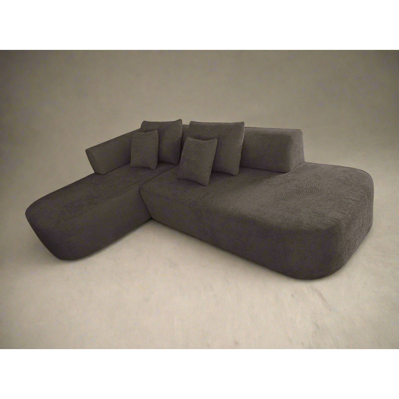 Canapé modulaire en L de qualité supérieure, Brun