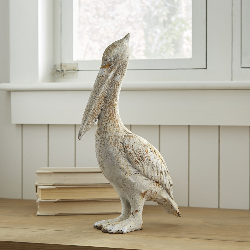 Distressed Resin Pelican Figurine