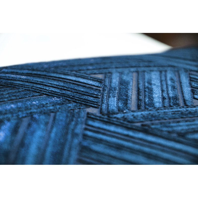 Entwined Square Velvet Pillow Cover & Insert, Cobalt Black, 20" x 20"