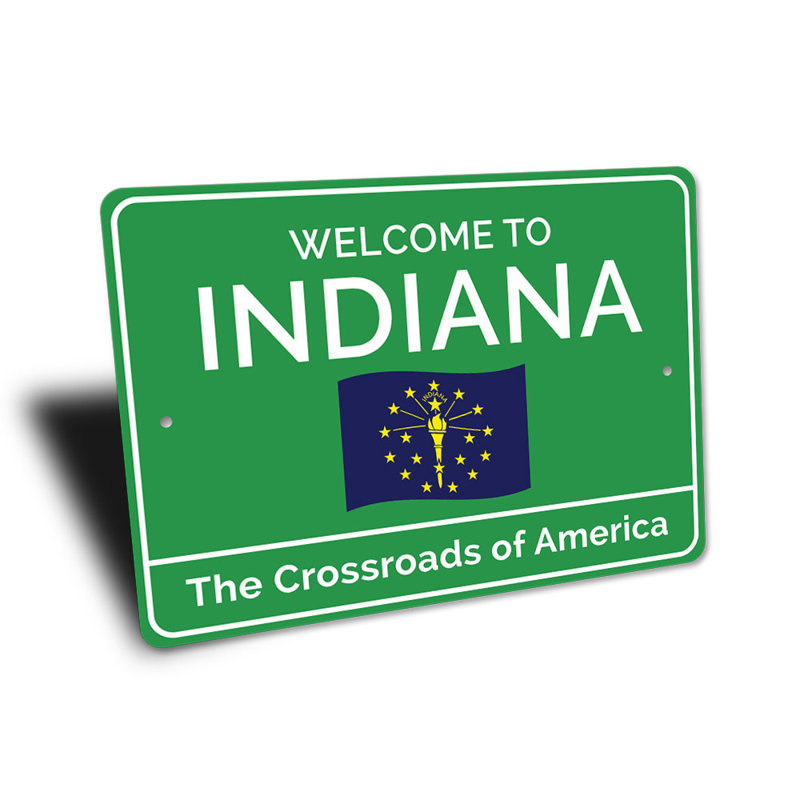 Plaque de bienvenue Indiana, H 12 po x l 18 po x P 0,06 po