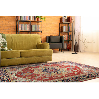 Oriental Hand Knotted Wool Red Area Rug