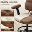  Fauteuil de bureau avec repose-pieds et accoudoirs rabattables rembourrés, chaise de bureau ergonomique, chaise de bureau ergonomique, pivotant à 360 °, idéal pour les bureaux debout réglables, le bureau personnel, le coussin épais brun