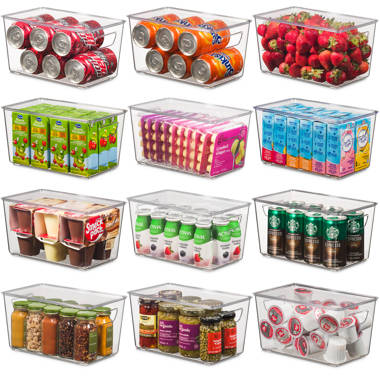 Rebrilliant 10 Pack Refrigerator Organizer Bins - 3 Size Stackable Fridge Clear Storage Bins with Lids for Vegetable Berry Cereals Grape Tomatoes Fruit Rebrillian