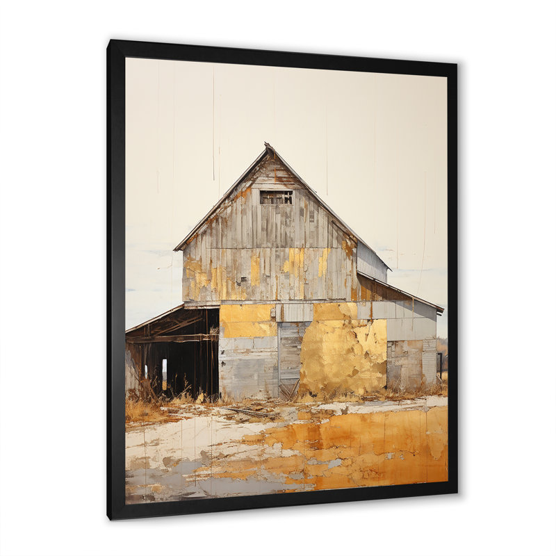Minimalisme grange atténuée IV sur toile, H 40 po x l 30 po x P 1,5 po, Cadre photo noir