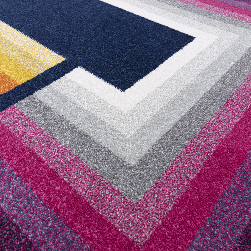 Maisy Navy Multi Area Rug, Rectangle 80 x 150cm