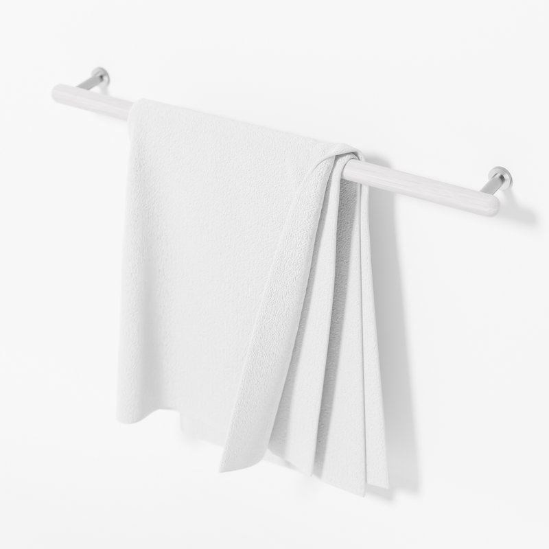 Iklakh 68cm Wood 1 Wall Towel Bar, Light Grey