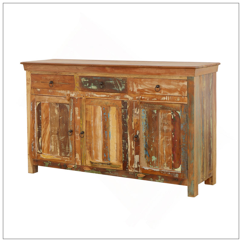 Buffet décoratif 3 tiroirs en bois récupéré Mankato