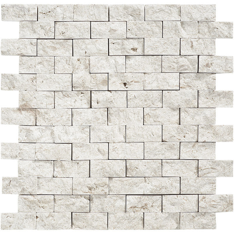 Fossil Stone 1" x 2" Limestone Brick Joint Mosaic Wall & Floor Tile