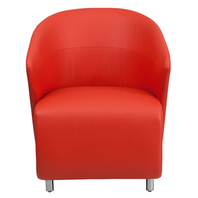 Naved LeatherSoft Curved Barrel Back Lounge Chair