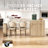 82.6" Fluted Kitchen Island With Extendable Dining Table For 4-6, Island Table For Kitchen With Power Outlet, Kitchen Table With Double-side Storage, 2 Drawers 2 Side Open Shelves, Natural-1597008692