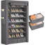 Armoire de rangement haute pour chaussures, organisateur de chaussures autoportant pour 32 paires, porte-chaussures vertical avec couvercle et deux boîtes de rangement pour placard