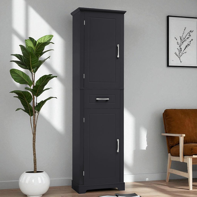 20" Wide 1 - Drawer Storage Cabinet, Black