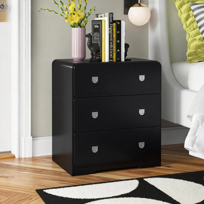 Table de chevet peinte à 3 tiroirs pour chambre à coucher