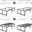 Structure de lit simple en métal de 16 pouces de taille simple TG, plateforme grand lit robuste, pas de sommier tapissier, bruit, fondation, rangement sous le lit pour lit de chambre à coucher,