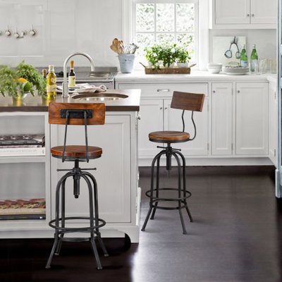 Tabouret de bar industriel pivotant réglable