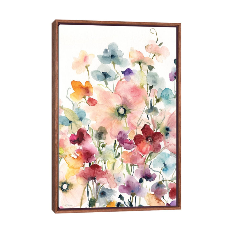 Poppies and Sweetpeas par Carol Robinson - reproduction, H 48 po x l 32 po x P 1,5 po, Pas de tapis