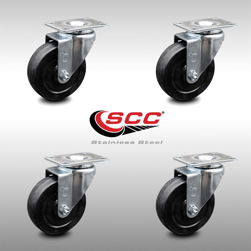 Soft Rubber Swivel Top Plate Caster