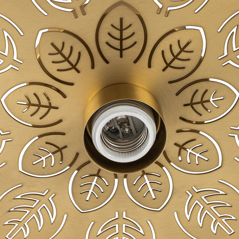 Plafonnier semi-encastré en métal à 1 feuille, Brushed Gold
