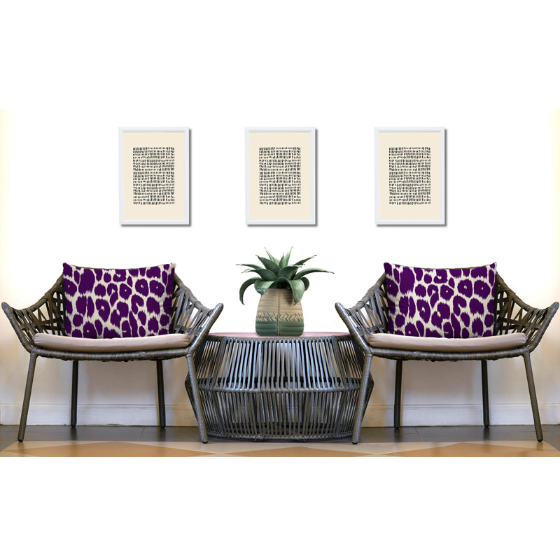 Oreiller réversible intérieur / extérieur à imprimé zébré Nubi, 20x14, Purple