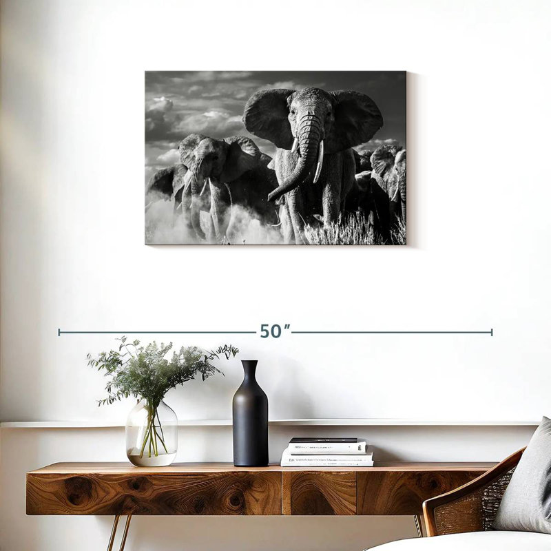 Brampt Elephant Sunset March, 20" H x 30" W