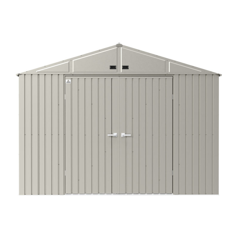 Elite Steel Storage Shed, 10X14, Cool Grey, Cool Gray