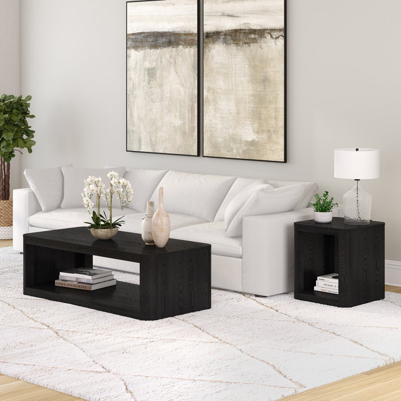 Amariauna Floor Shelf End Table, Black