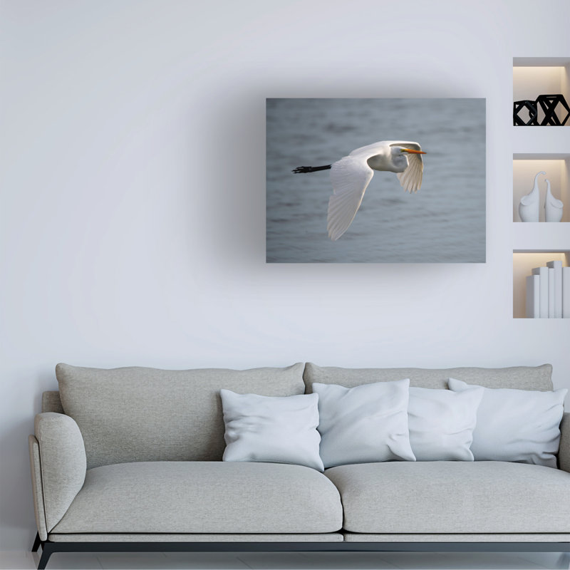 Art sur toile Robert Michaud «Egret 2», H 14 po x l 19 po x P 2 po