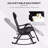2 Pieces Outdoor Rocking Chairs, Foldable Reclining Zero Gravity Lounge Rocker With Pillow, Cup & Phone Holder, Combo Design With Folding Legs, Black-255163364