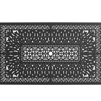 Mobilier de patio de 7 pièces en fonte d'aluminium - noir, avec coussins pour le plaisir du jardin