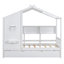 Lit simple en bois avec lit gigogne-470247208