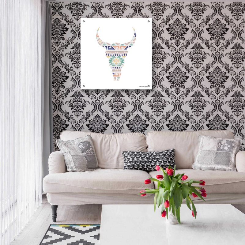 " Aztec Cow Head " by Seven Trees Design