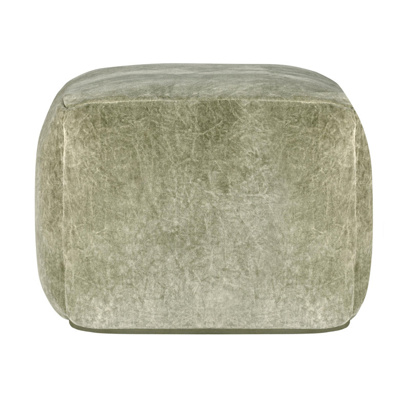 Heirloom 18" Fabric Rust Floor Cushion Pouf, Sage Green