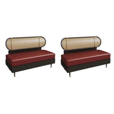 Banc rembourré en similicuir Bruinius