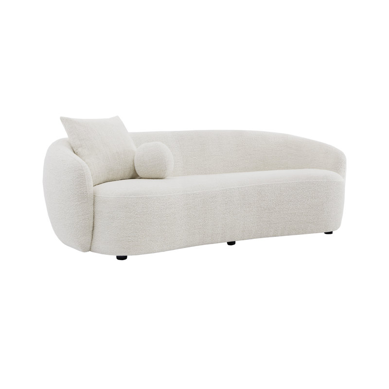 Heidemaria 89'' Boucle Upholstered Curved Sofa