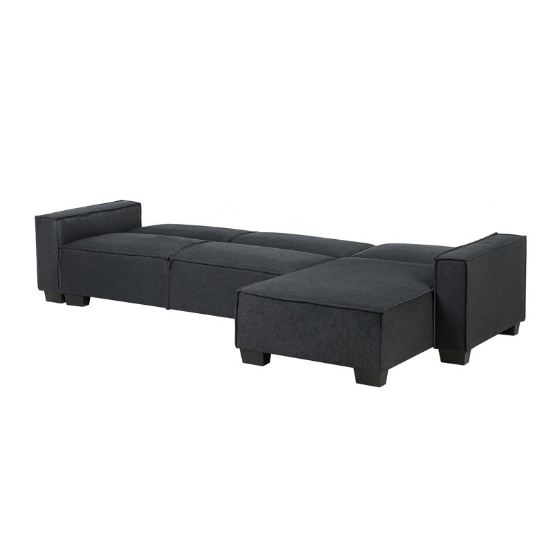 Shellburne 3 Seater Sofa Bed, Right Hand Facing, Black
