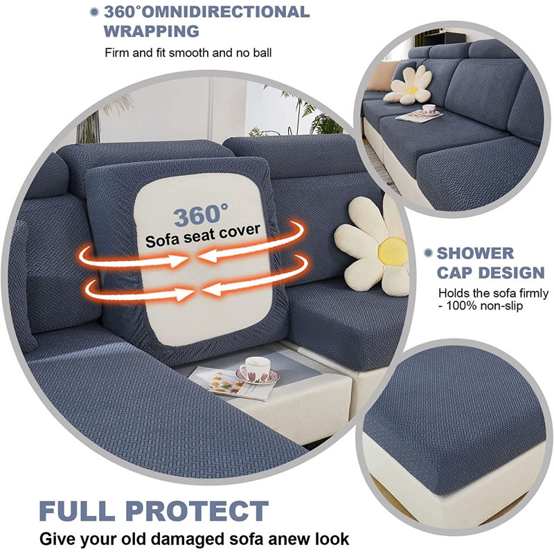 Housse de coussin pour canapé Plush Feel, Mélange de polyester bleu marine