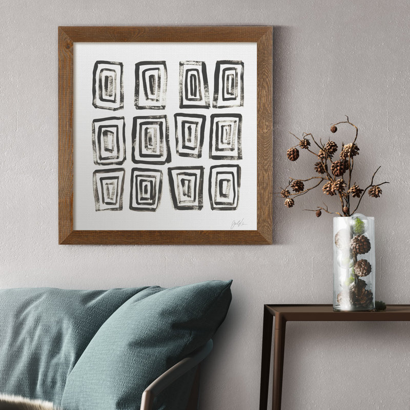 Mixed signaux IV-impression sur toile encadrée, Cadre en érable, H 35,5 po x l 35,5 po x P 1,5 po