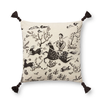  PLL0025 IVORY / BLACK 18" X 18" Cover Only