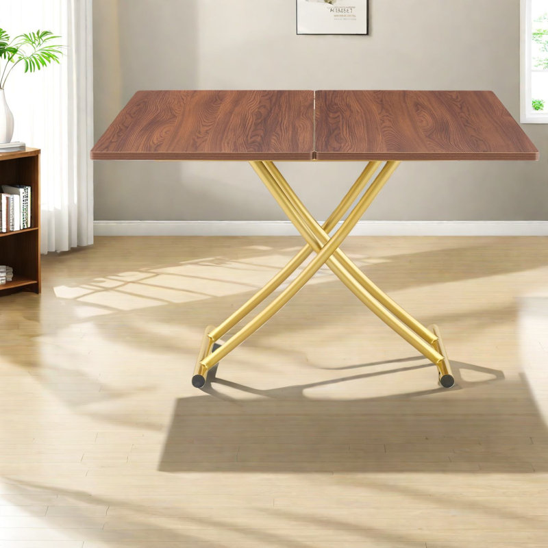 Tables de salle à manger multifonctionnelles réglables (table seulement, sans chaises, avec plateau et pieds), MDF, bois, métal, maison moderne