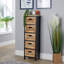Ribal Fully Assembled 5 Drawer Black and Oak Chest Storage Unit