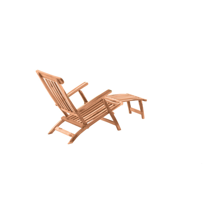 Remmington 149cm Long Reclining Teak Single Chaise