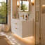 Meuble-lavabo mural moderne en bois massif 36 po avec comptoir en pierre et lumière DEL 36 po-962238263
